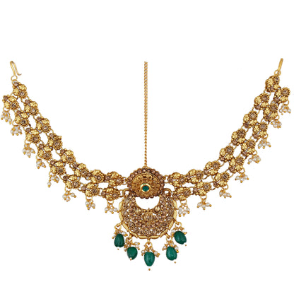 Traditional Gold Plated Stone Bridal Set For Women & Girls