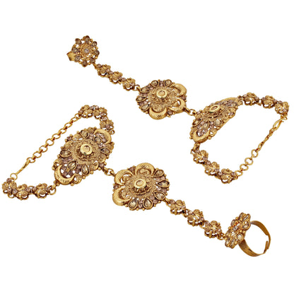 Traditional Gold Plated Stone Bridal Set