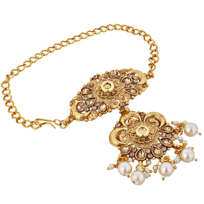 Traditional Gold Plated Stone Bridal Set