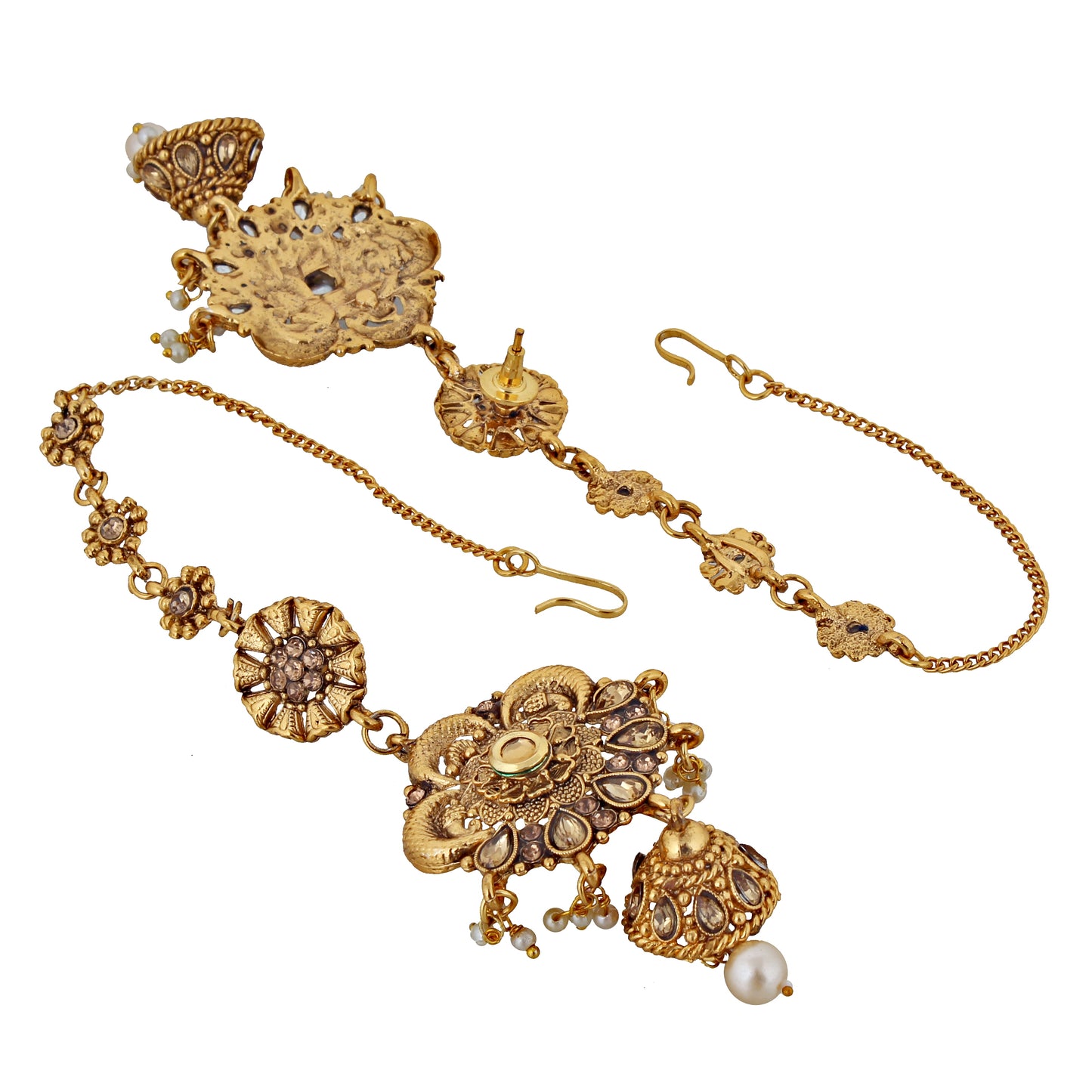 Traditional Gold Plated Stone Bridal Set