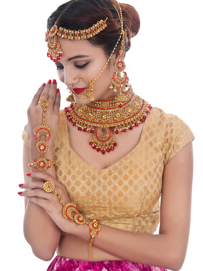 Traditional Stone Bridal Set 7 Pcs. For Girls & Women