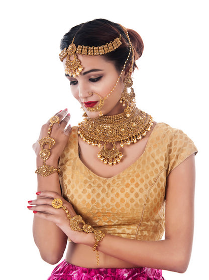 Traditional Stone Bridal Set 7 Pcs. For Girls & Women