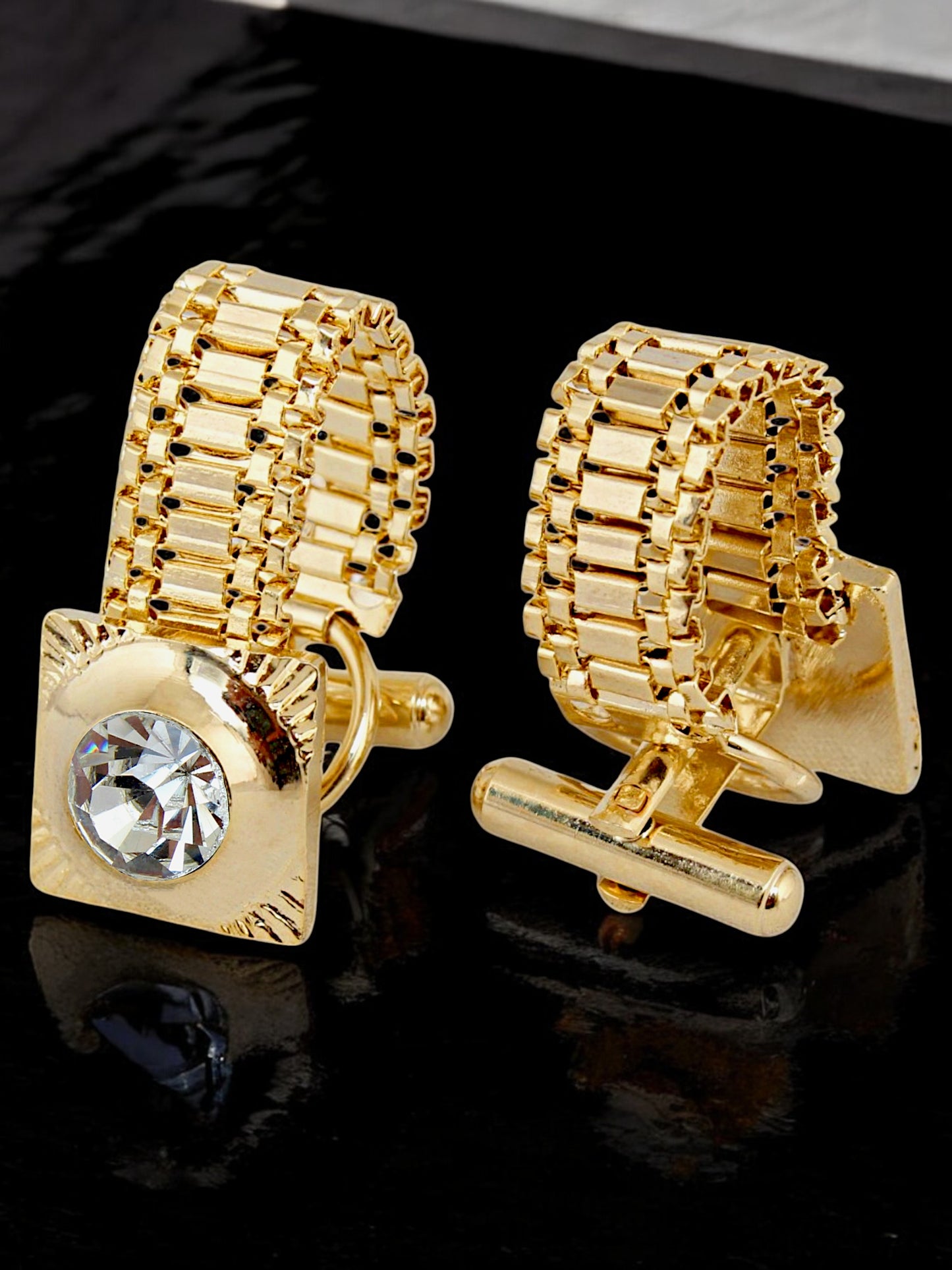 18k Gold Plated Sleeve Button Formal Cuff Shirt Button Blazer Cufflinks for Men