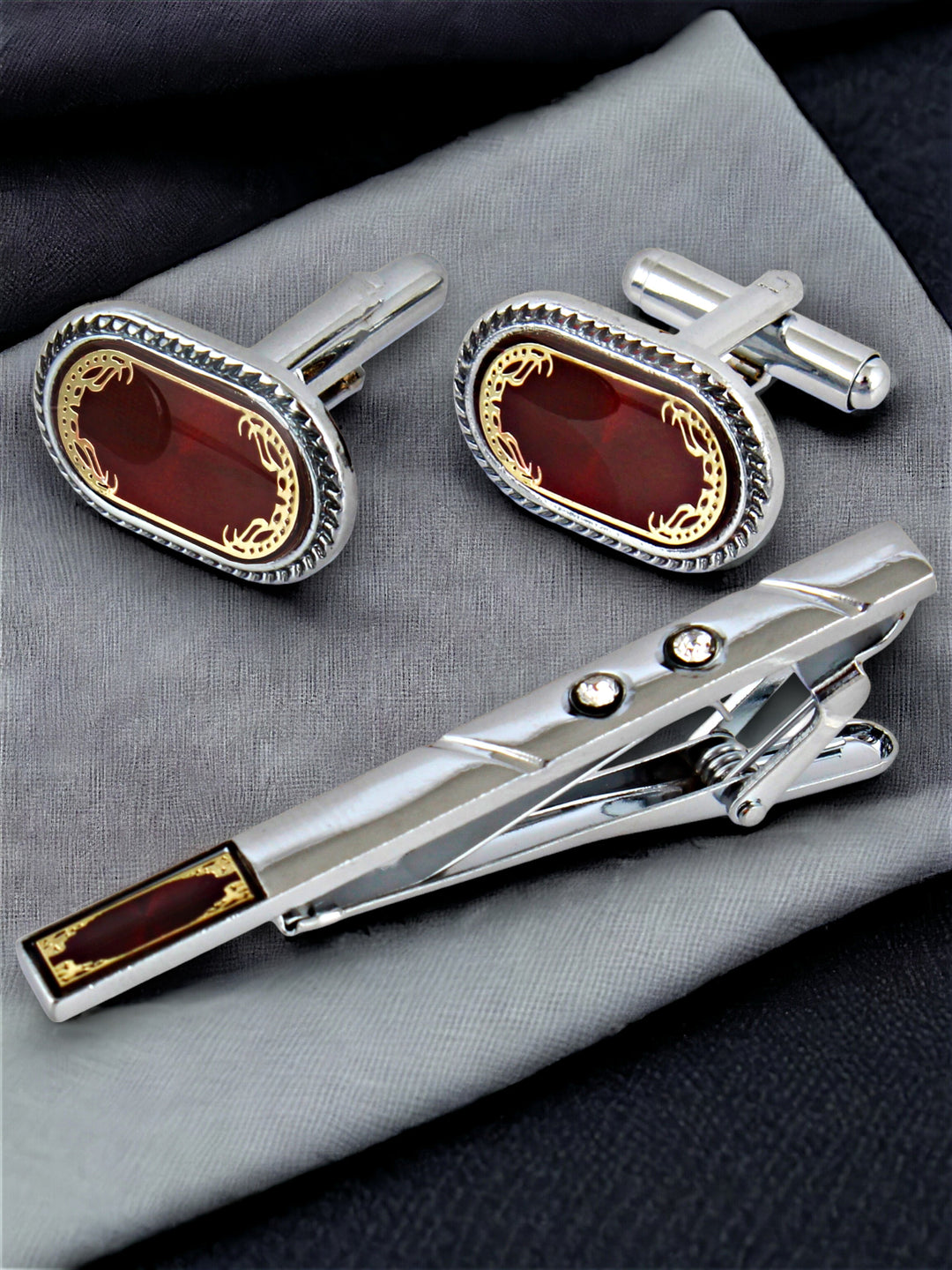 Cufflinks and Tie Pin Combo Gift Set For Men