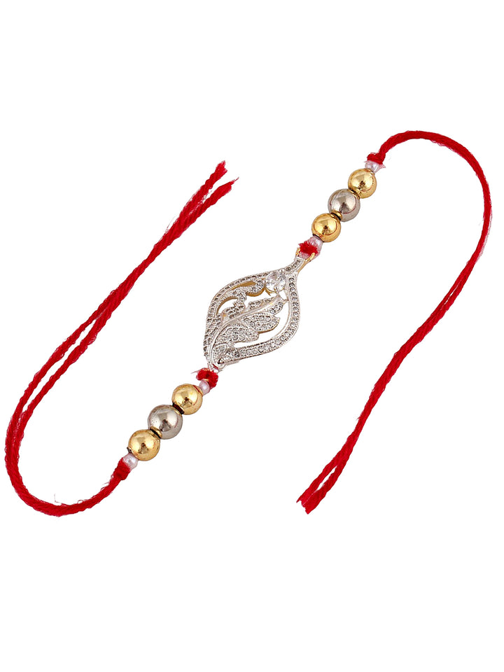 Designer Gold Plated AD Rakhi Pack of 3