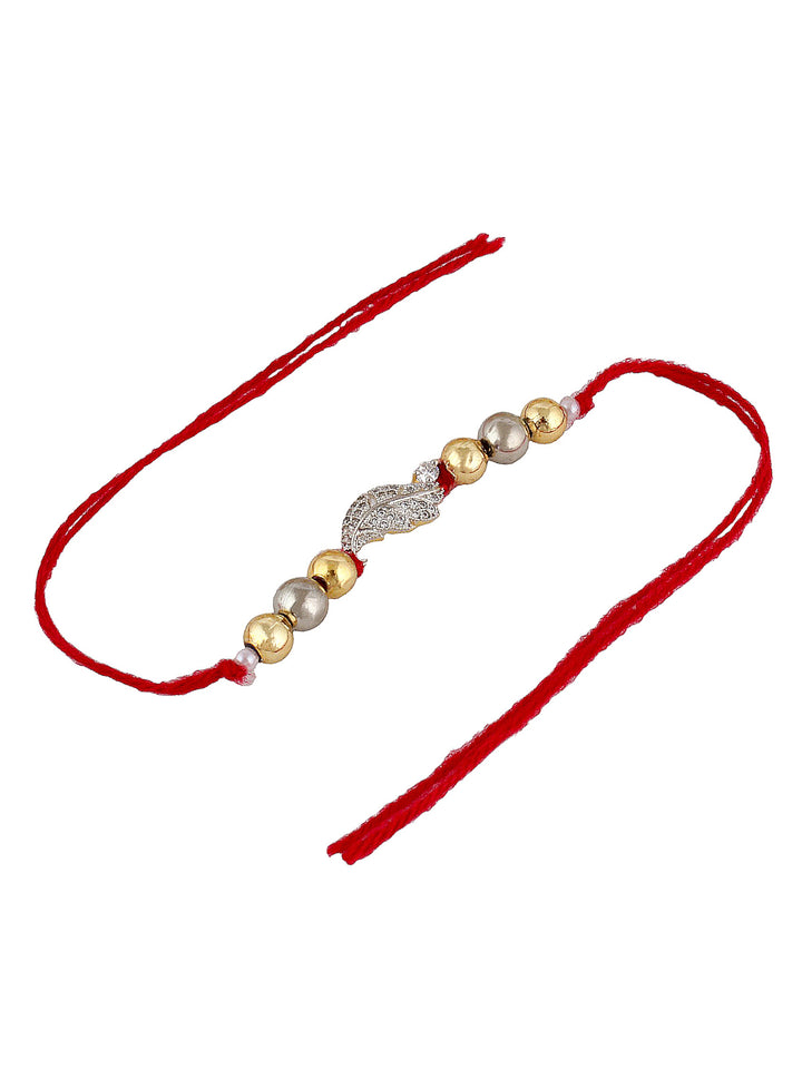 Designer Gold Plated AD Rakhi Pack of 3