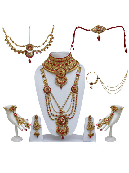 Traditional Gold Plated Stone Bridal Set For Women & Girls