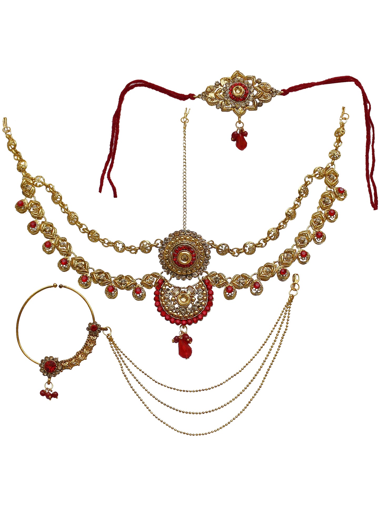 Traditional Gold Plated Stone Bridal Set For Women & Girls