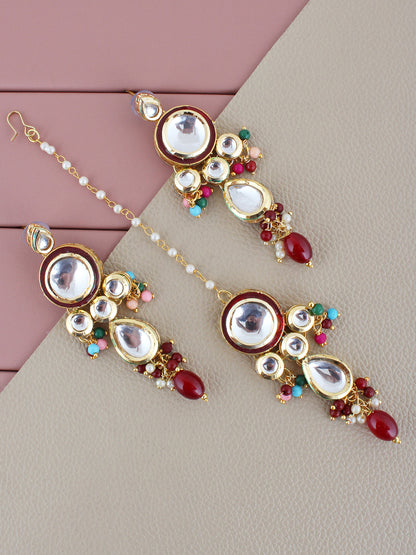 Kundan Tika Earring set for Girls & women