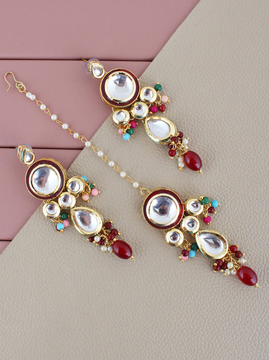 Kundan Tika Earring set for Girls & women