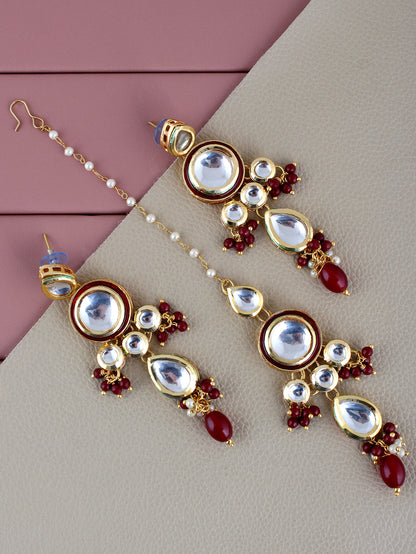 Kundan Tika Earring set for Girls & women