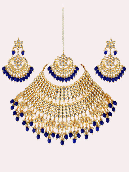 Kundan Choker Bridal Necklace Set For Women & Girls