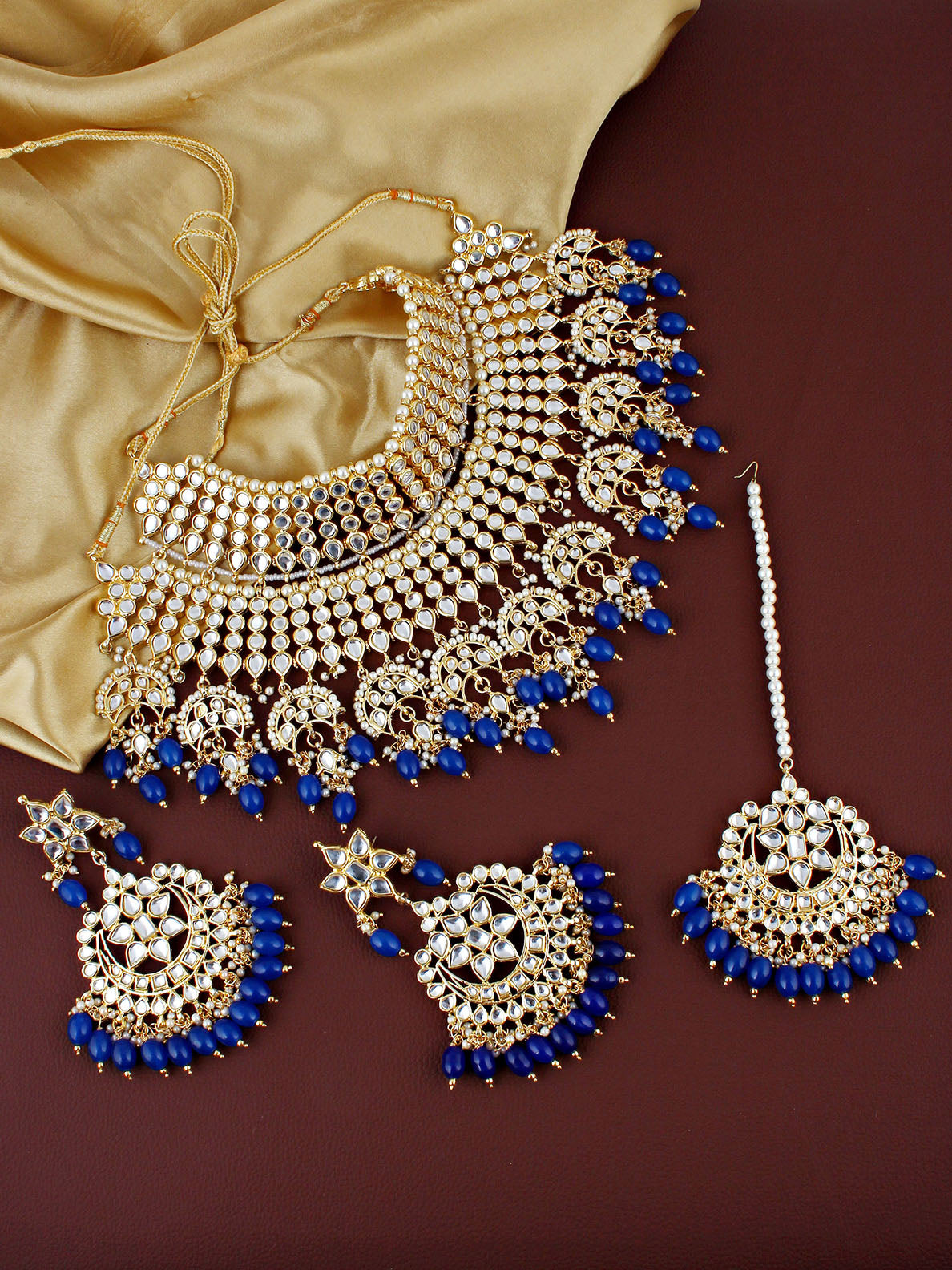 Kundan Choker Bridal Necklace Set For Women & Girls