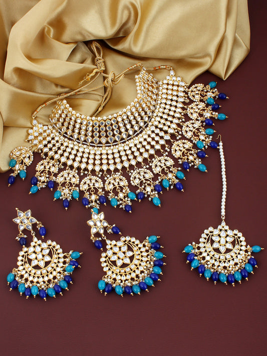 Kundan Choker Bridal Necklace Set For Women& Girls