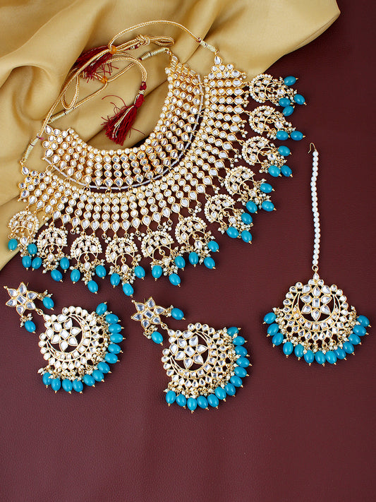 Kundan Choker Bridal Necklace Set For Women & Girls