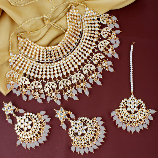 Kundan Choker Bridal Necklace Set For Women & Girls