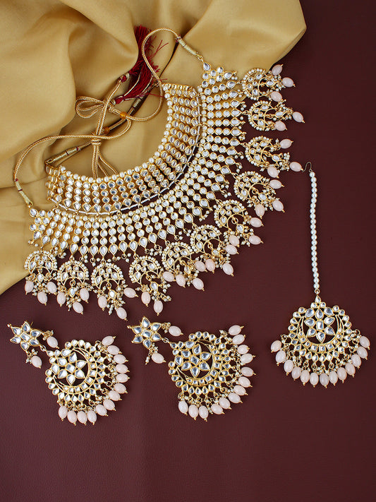 Kundan Choker Bridal Necklace Set For Women & Girls