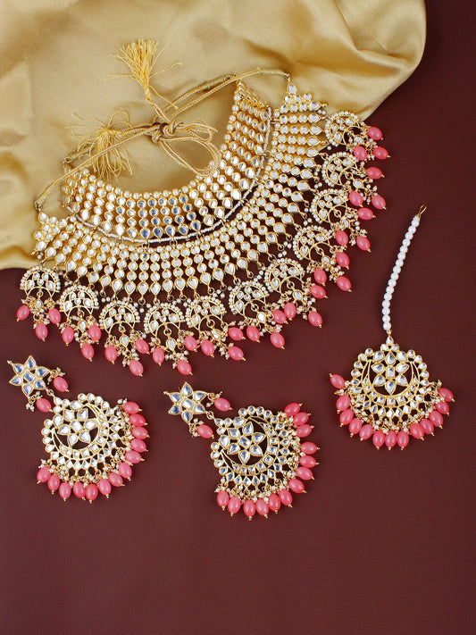 Kundan Choker Bridal Necklace Set For Women & Girls