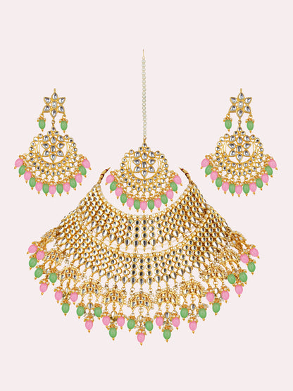 Kundan Choker Bridal Necklace Set For Women & Girls