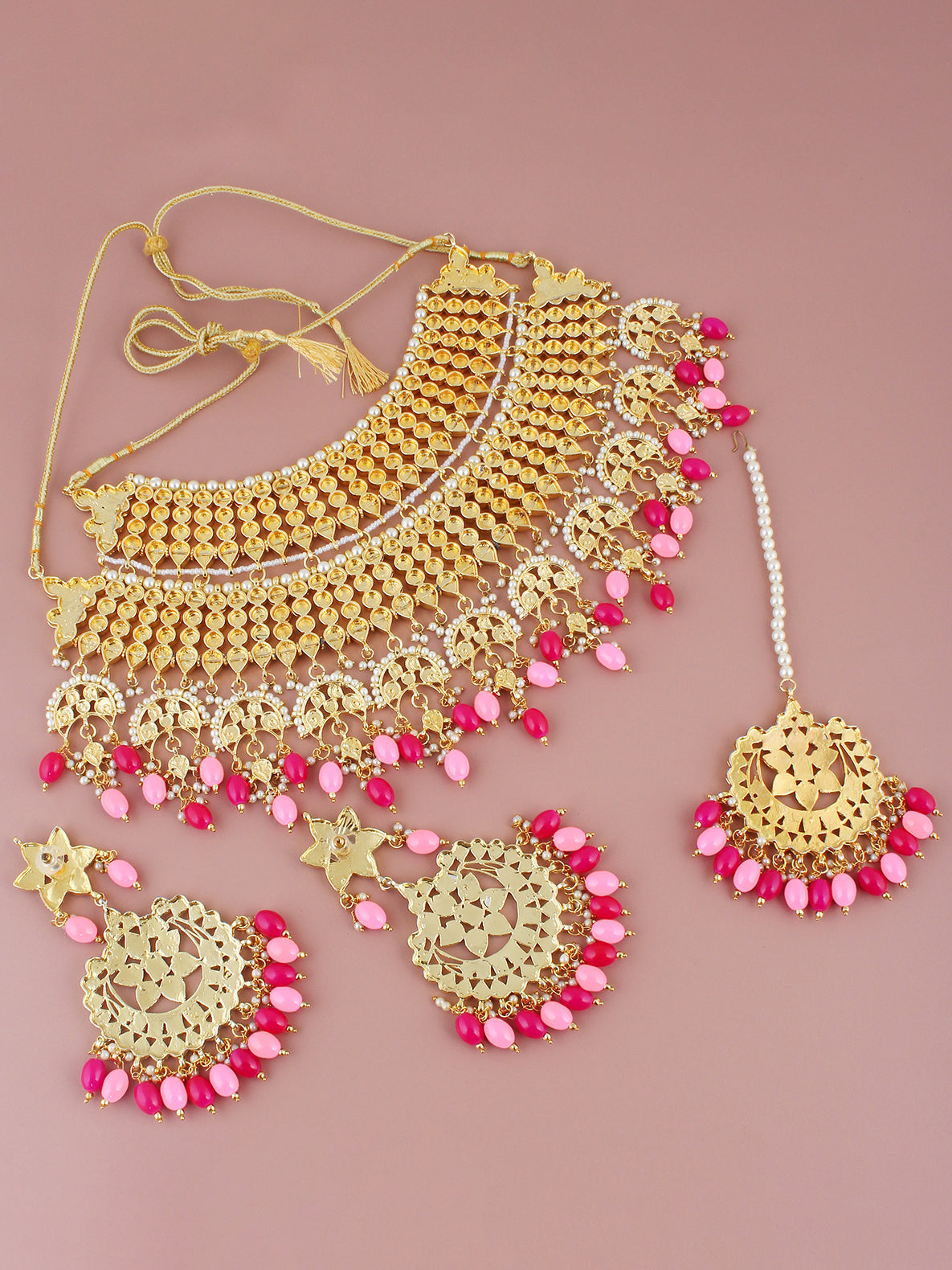 Kundan Choker Bridal Necklace Set For Women & Girls