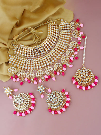 Kundan Choker Bridal Necklace Set For Women & Girls