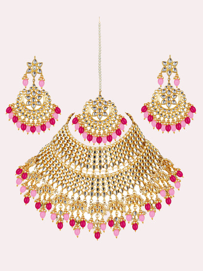 Kundan Choker Bridal Necklace Set For Women & Girls