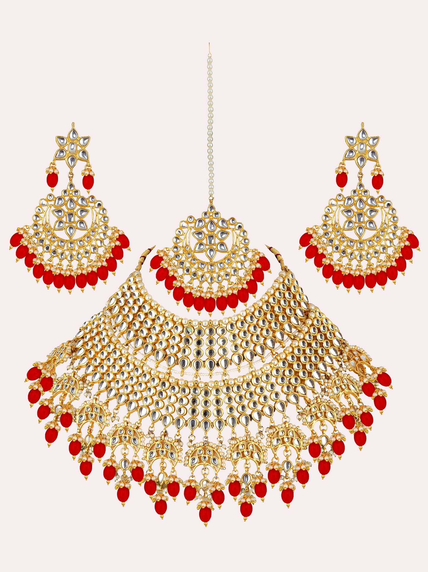 Kundan Choker Bridal Necklace Set For Women & Girls