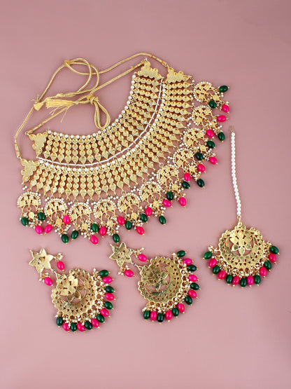 Kundan Choker Bridal Necklace Set For Women & Girls