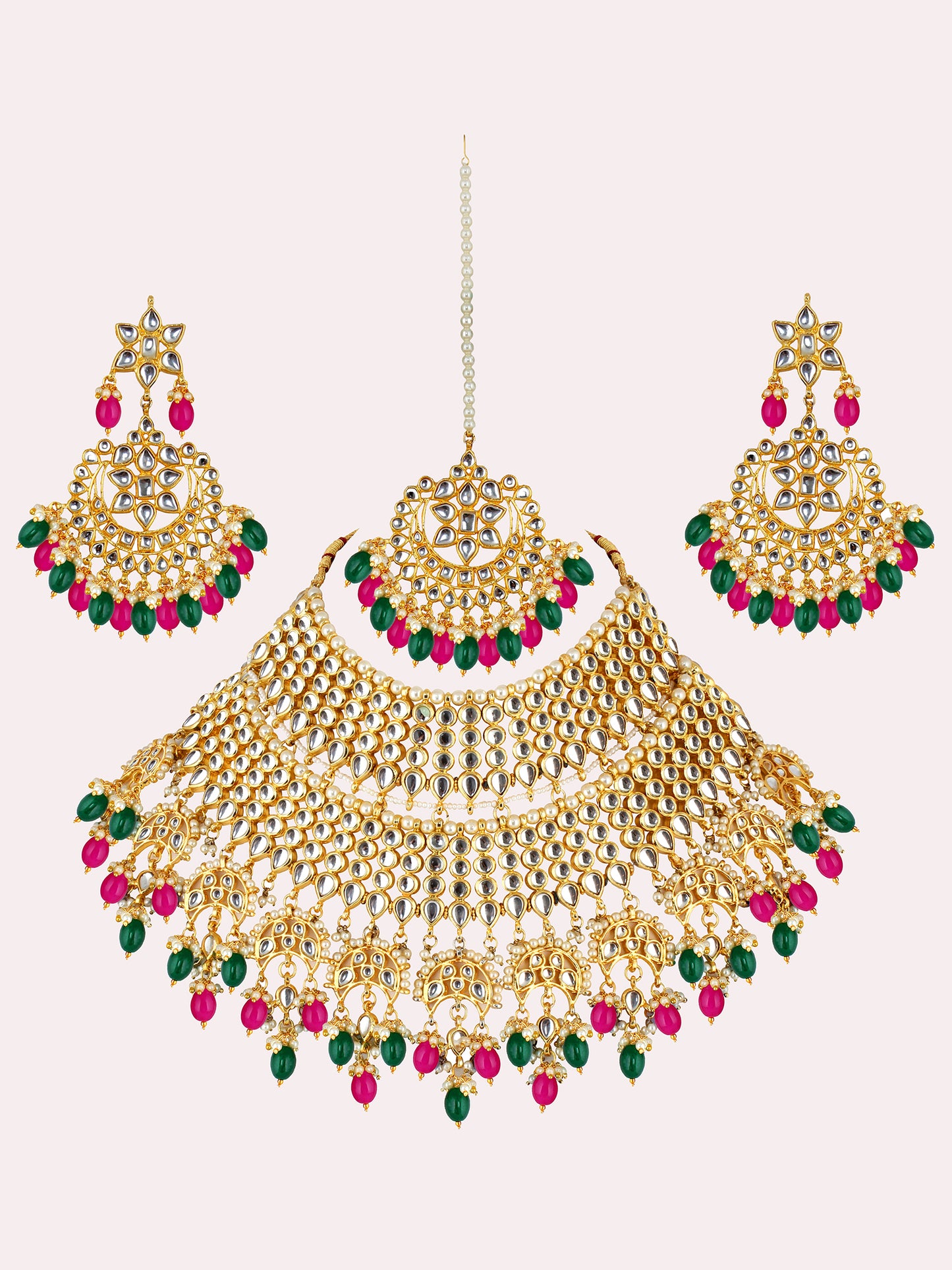 Kundan Choker Bridal Necklace Set For Women & Girls