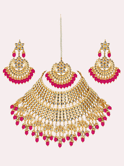 Kundan Choker Bridal Necklace Set For Women & Girls