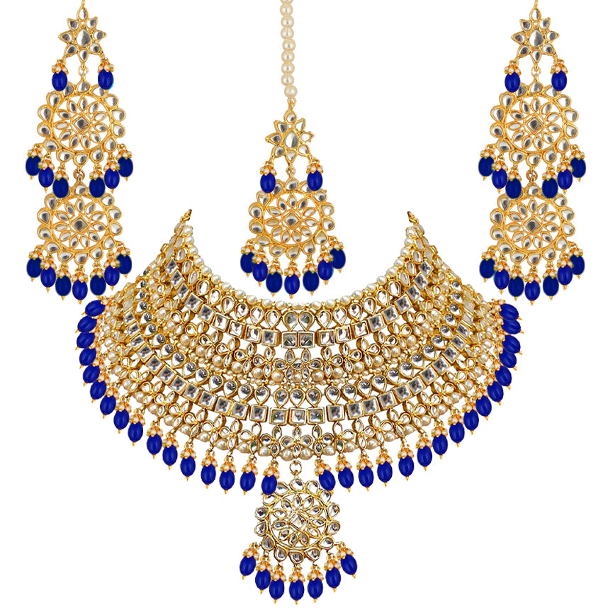 Kundan Choker Bridal Necklace Set For Women & Girls