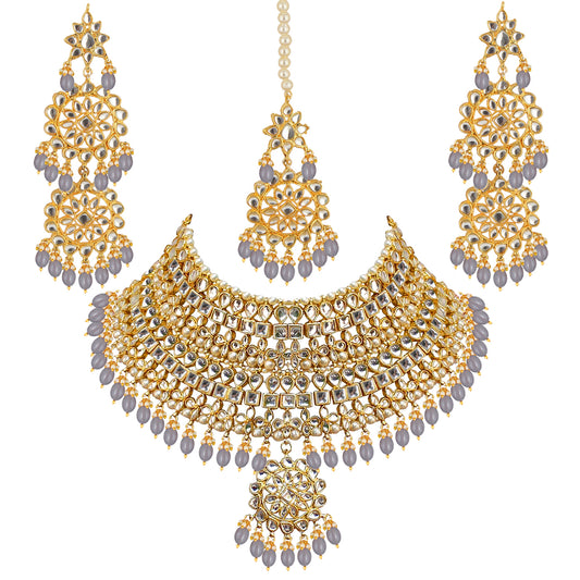 Kundan Choker Bridal Necklace Set For Women & Girls