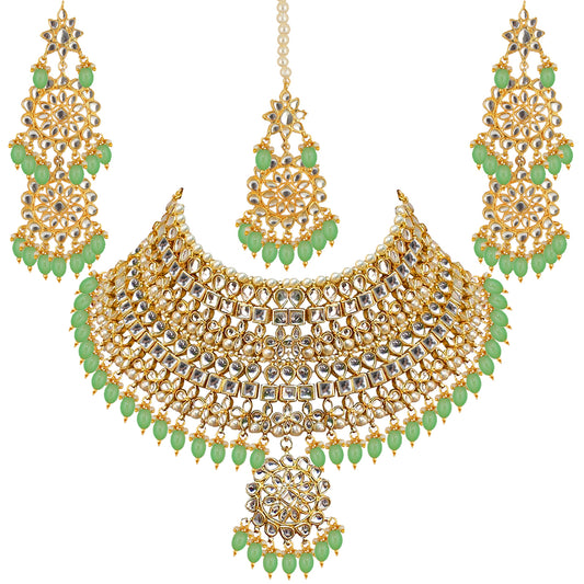 Kundan Choker Bridal Necklace Set For Women & Girls