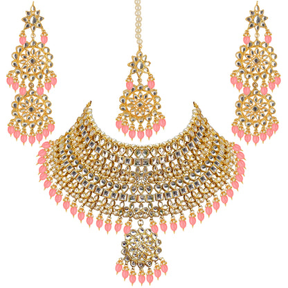 Kundan Choker Bridal Necklace Set For Women & Girls