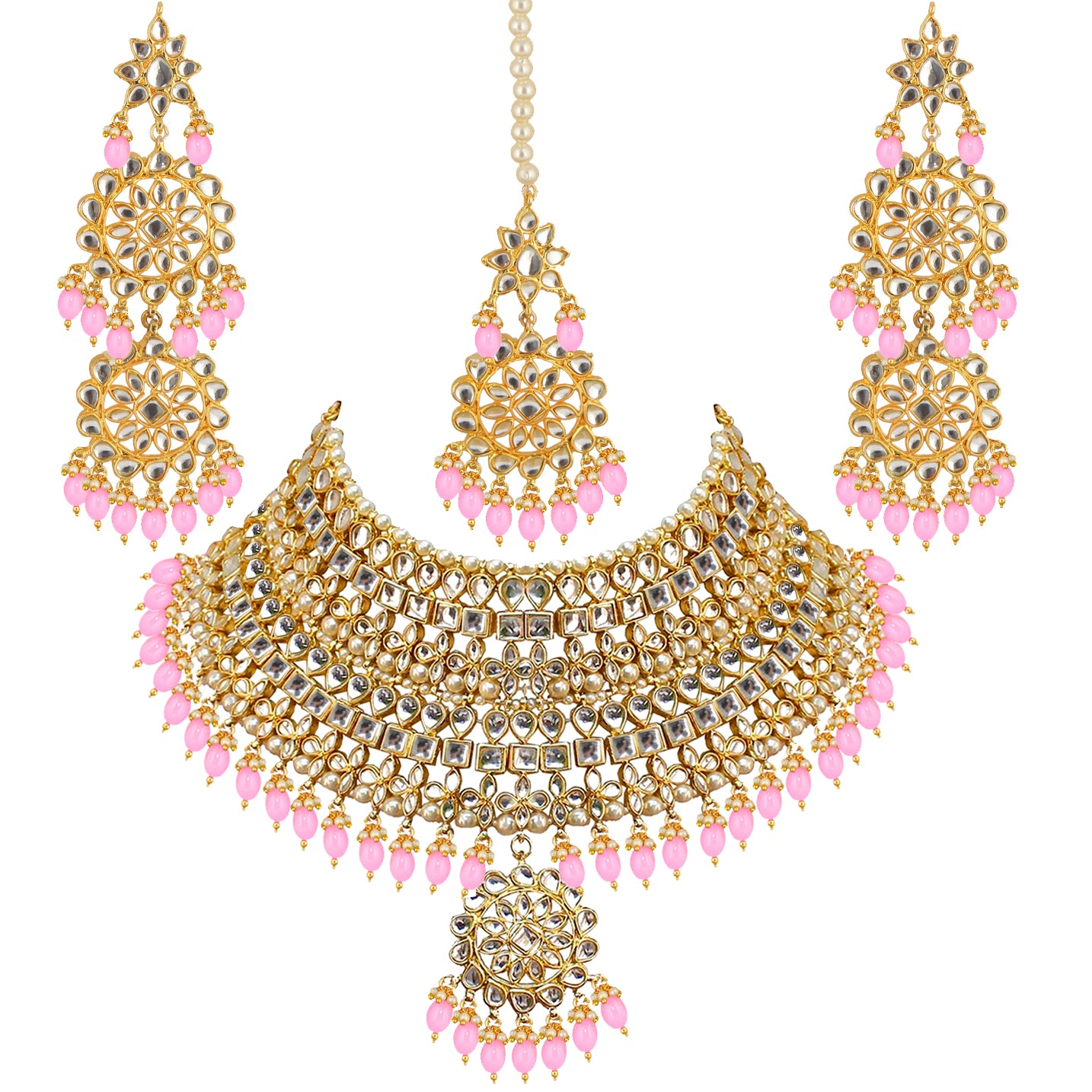 Kundan Choker Bridal Necklace Set For Women & Girls