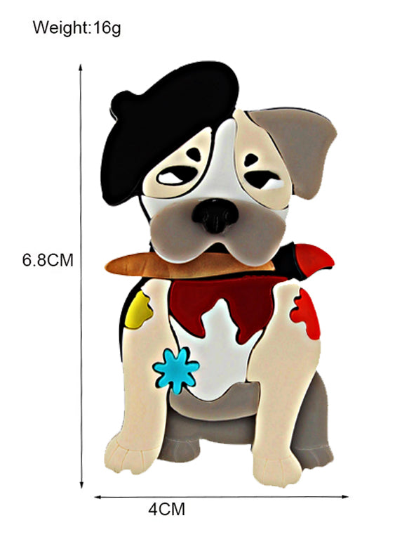 Designer Cute Cartoon Dog Plastic Brooch/Lapel Pin For Unisex