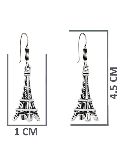 Oxidised Silver Eiffel Tower Design Earring | Stylish Trendy Earing