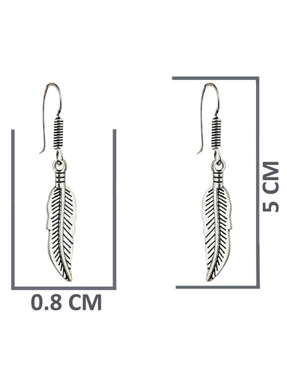 Oxidised Silver Leaf Design Earring | Stylish Trendy Earing