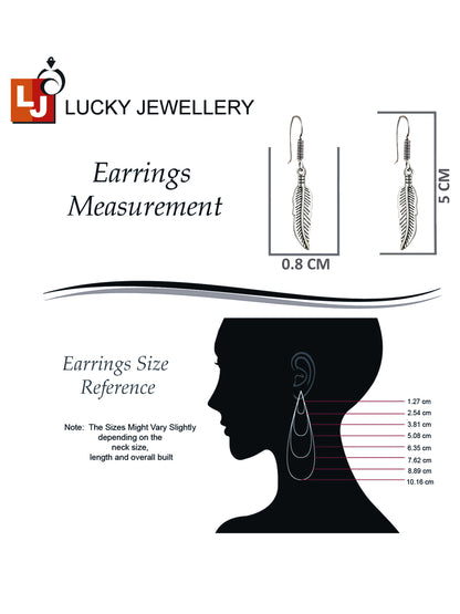 Oxidised Silver Leaf Design Earring | Stylish Trendy Earing