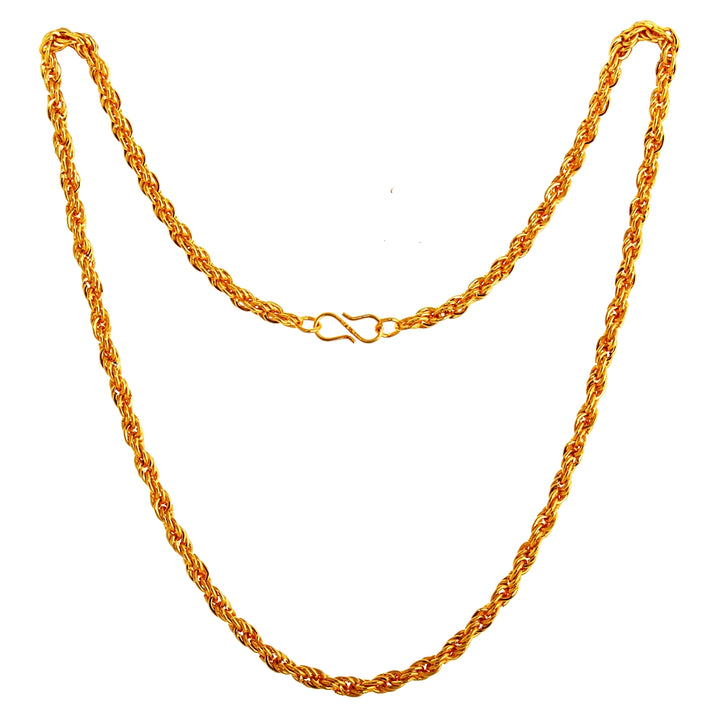 Lucky Jewellery Designer Gold Plated Rope Chain Necklace For Men & Women (60-A3C-2958-G22)