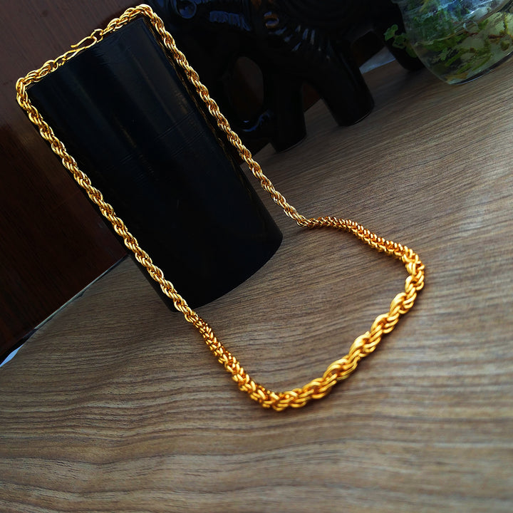 Lucky Jewellery Designer Gold Plated Rope Chain Necklace For Men & Women (60-A3C-2958-G22)