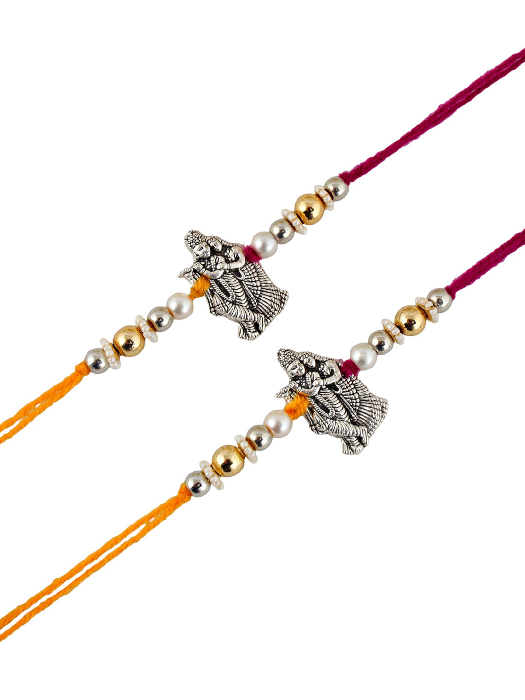 Oxidised German Silver Radha Krishna Rakhi Pack of 2