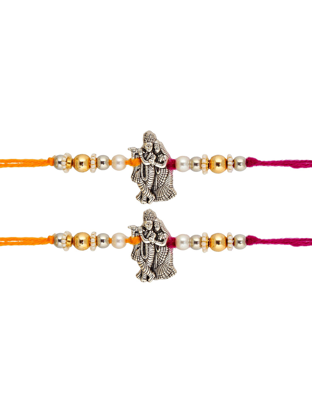 Oxidised German Silver Radha Krishna Rakhi Pack of 2