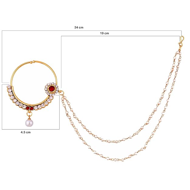 18 K Gold Plated Nath for Girls & Women