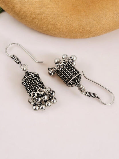 Oxidised Silver Jhumki Earrings For Girls & Women