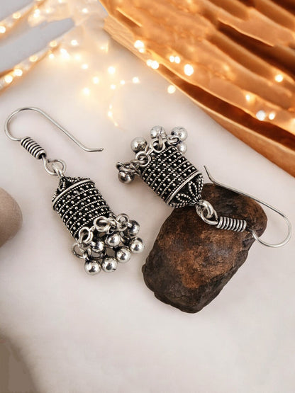 Oxidised Silver Jhumki Earrings For Girls & Women