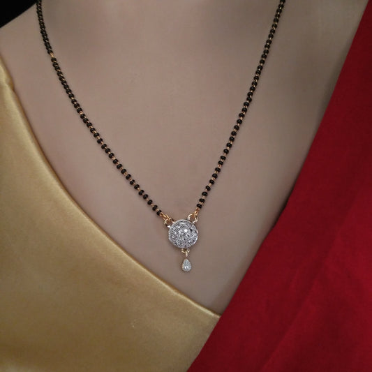 American Diamond (AD) Mangalsutra with Earring for Girls and Women