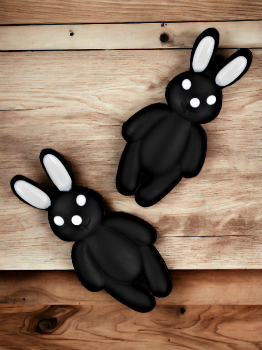 Lucky Jewellery Black Color Rabbit Shaped Stud Earrings|Cute Cartoon Earrings For Girls & Women