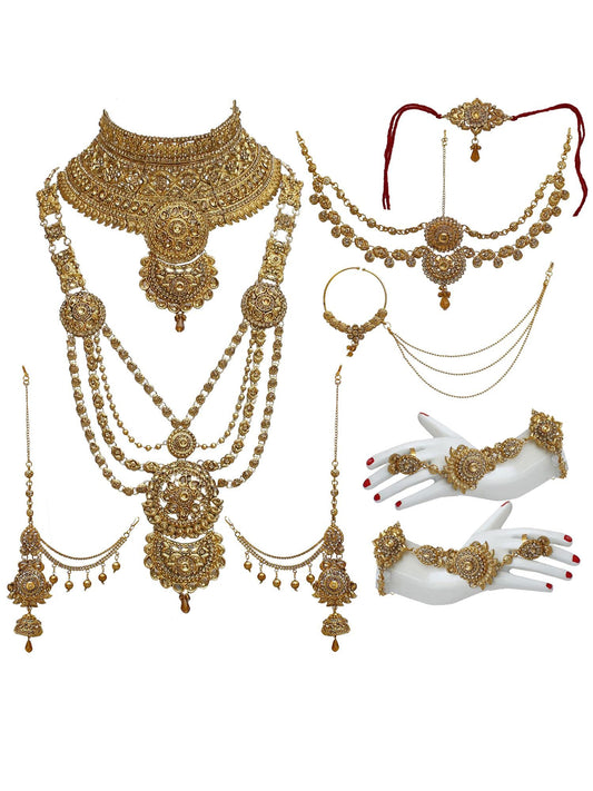 Traditional Gold Plated Stone Bridal Set For Women & Girls