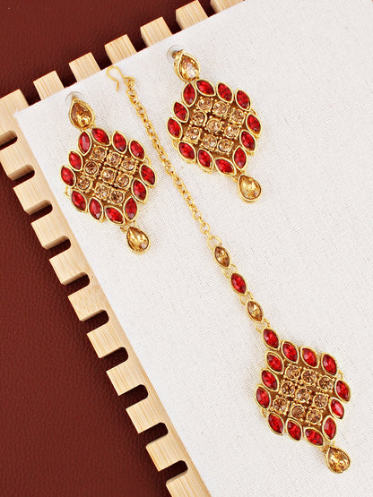 Necklace Set and Earrings with Tika For Women & Girls